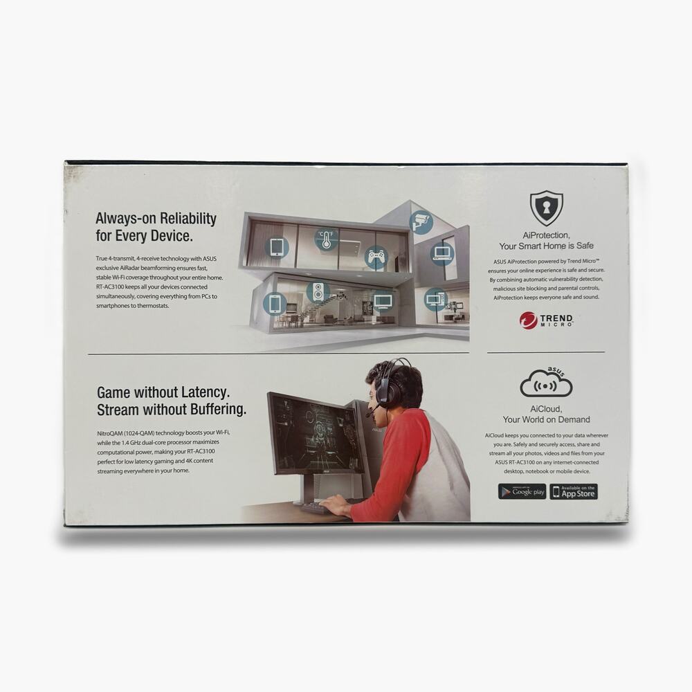 ASUS AC3100 Extreme Dual-Band Wireless Wi-Fi Gigabit Router (RT-AC3100) - Picture 2 of 7